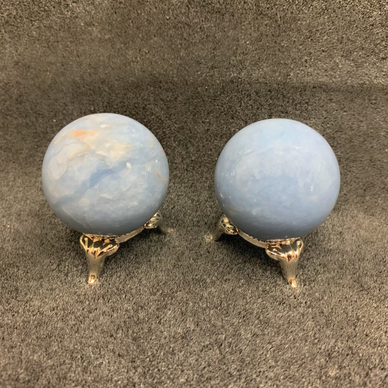 Healing Crystals - Angelite Spheres (Display Stand...